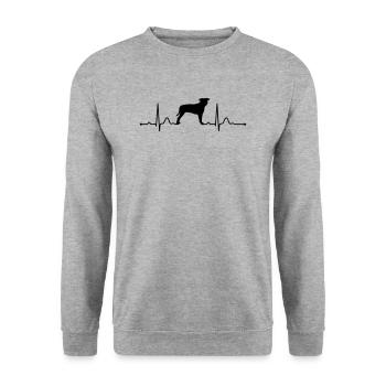 Staffordshire TERRIER rythme cardiaque suppression cardiaque - Sweat-shirt Unisexe - gris chiné - Devant - Alina (178cm) & Michal (187cm)