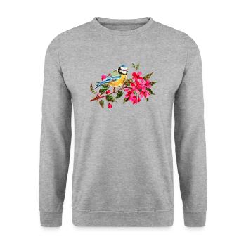 Bird - Unisex Sweatshirt - salt & pepper - Front - Alina (178cm) & Michal (187cm)