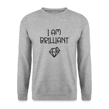 I Am Brilliant - T-Shirt pour filles et femmes - Sweat-shirt Unisexe - gris chiné - Devant - Alina (178cm) & Michal (187cm)