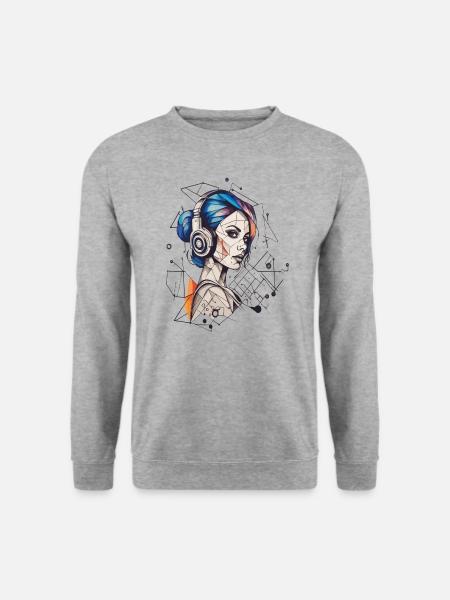 Lebendige Taktgeometrie Die Symphonie des Stils - Unisex Pullover - Weißgrau meliert