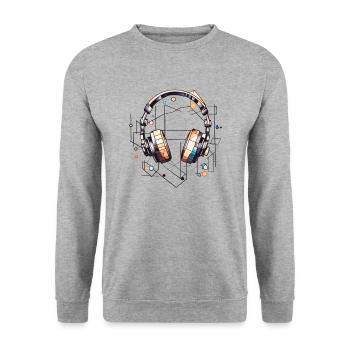 SoundGeometry Harmonie für Augen - Unisex Pullover - Weißgrau meliert - Vorne - Alina (178cm) & Michal (187cm)