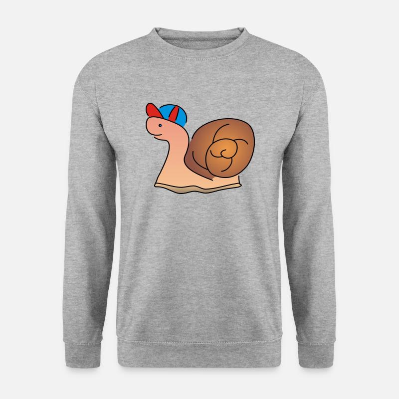 snail schnecke - Unisex Pullover - Weißgrau meliert