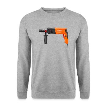 drilling machine - Unisex Sweatshirt - salt & pepper - Front - Alina (178cm) & Michal (187cm)