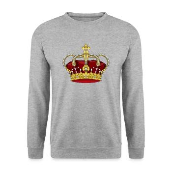 krone - Unisex Pullover - Weißgrau meliert - Vorne - Alina (178cm) & Michal (187cm)
