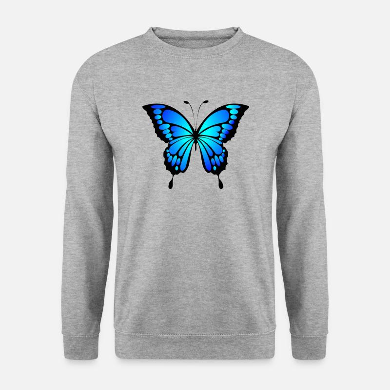 Schmetterling - Unisex Pullover - Weißgrau meliert