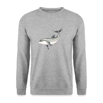 Baby dolphin - Baby dolphin design - Baby dauphin - Unisex Sweatshirt - salt & pepper - Front - Alina (178cm) & Michal (187cm)