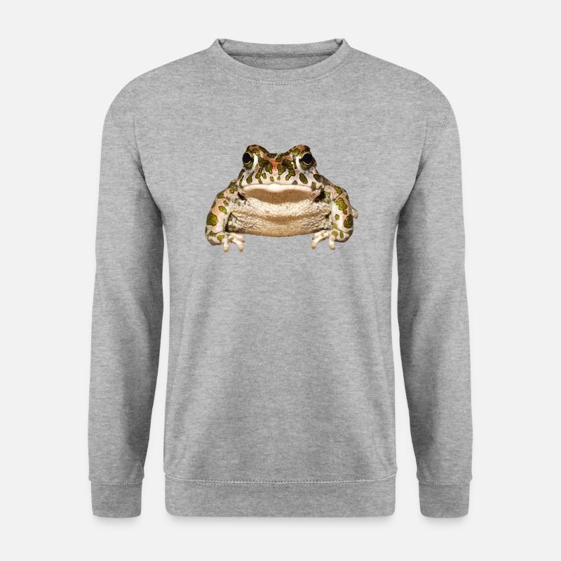 frog frosch kroete toad animal tiere - Unisex Pullover - Weißgrau meliert