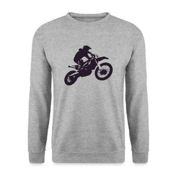 Motorcross - Unisex Pullover - Weißgrau meliert - Vorne - Alina (178cm) & Michal (187cm)