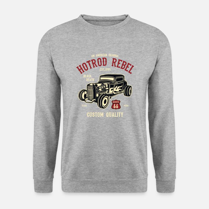 Hot Rod Rebel 2 - Unisex Pullover - Weißgrau meliert