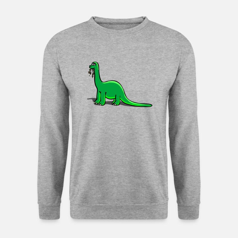 Dinosaurier - Unisex Pullover - Weißgrau meliert