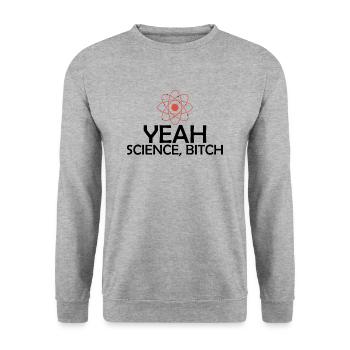 Yeah Science! - Unisex Pullover - Weißgrau meliert - Vorne - Alina (178cm) & Michal (187cm)