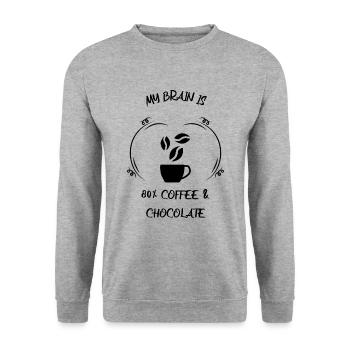 Café, expresso, café et chocolat - Sweat-shirt Unisexe - gris chiné - Devant - Alina (178cm) & Michal (187cm)