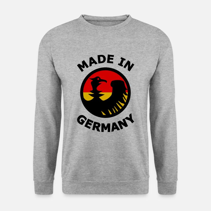 Hergestellt in Deutschland - Unisex Pullover - Weißgrau meliert
