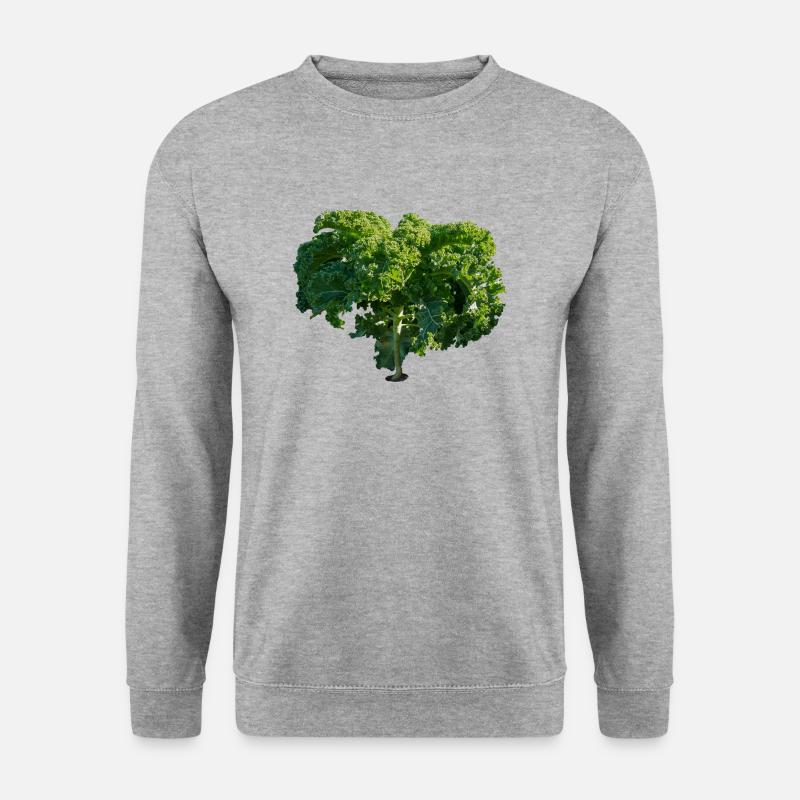 kale gruenkohl kohl veggie gemuese vegetables2 - Unisex Pullover - Weißgrau meliert