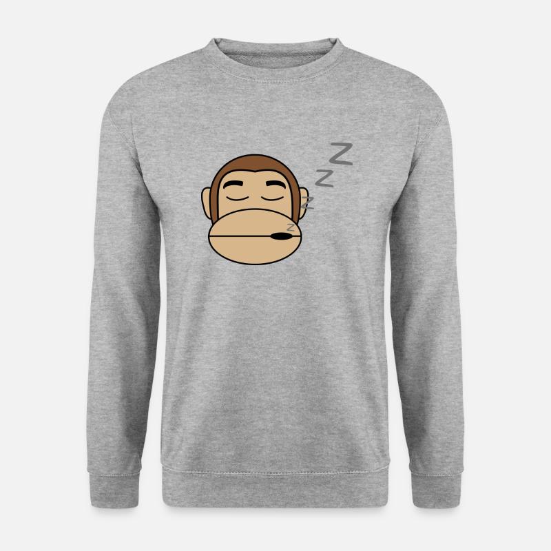 Schläfriger Affe - Unisex Pullover - Weißgrau meliert