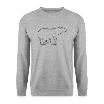Polar Bear - Eisbär - Unisex Pullover - Weißgrau meliert - Vorne - Alina (178cm) & Michal (187cm)