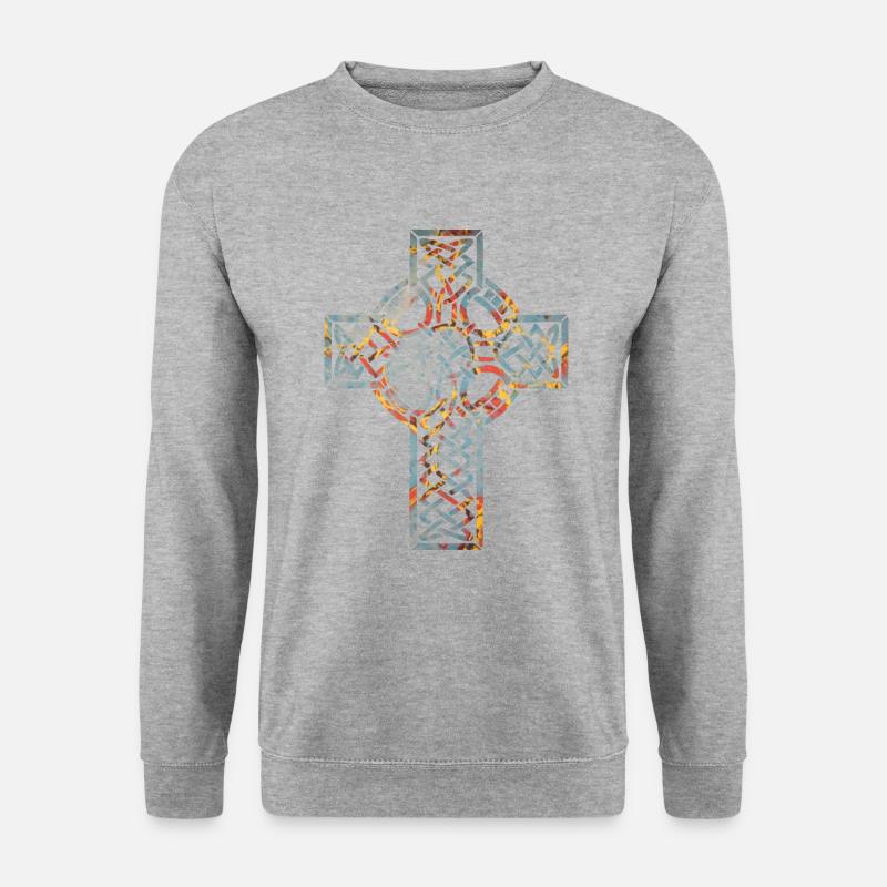 kreuz 1 e 19 - Unisex Pullover - Weißgrau meliert