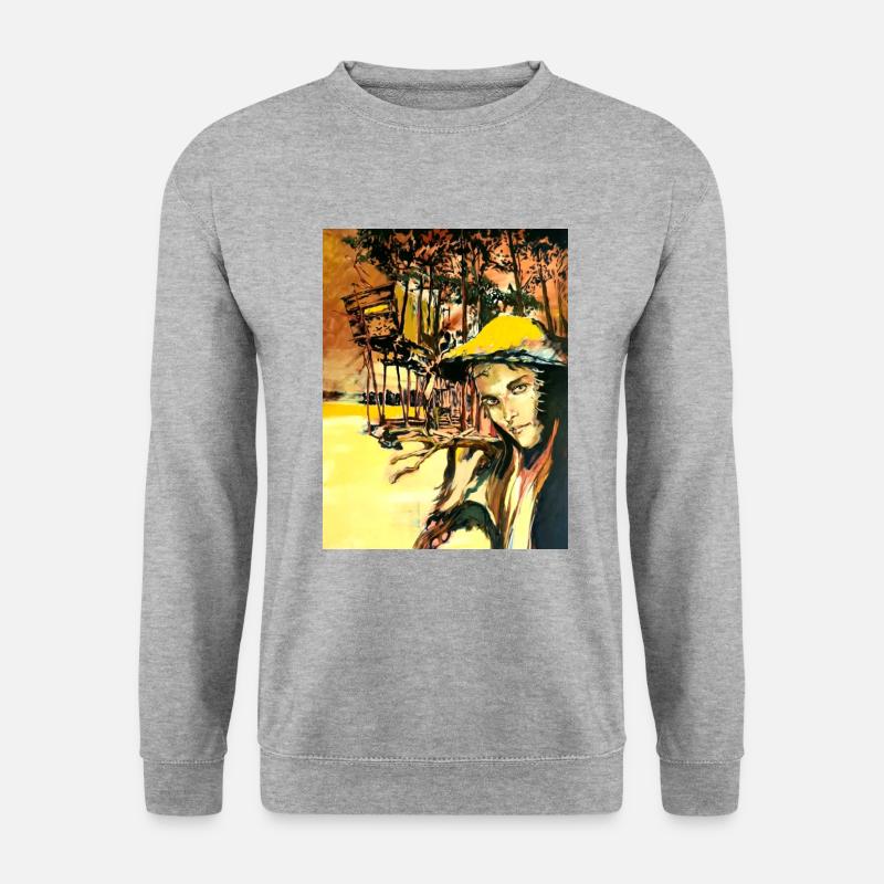 Kunst Gemälde - Unisex Pullover - Weißgrau meliert