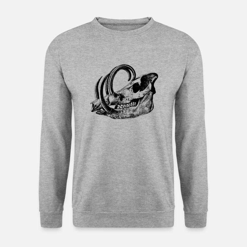 Wildschwein Schädel - Unisex Pullover - Weißgrau meliert
