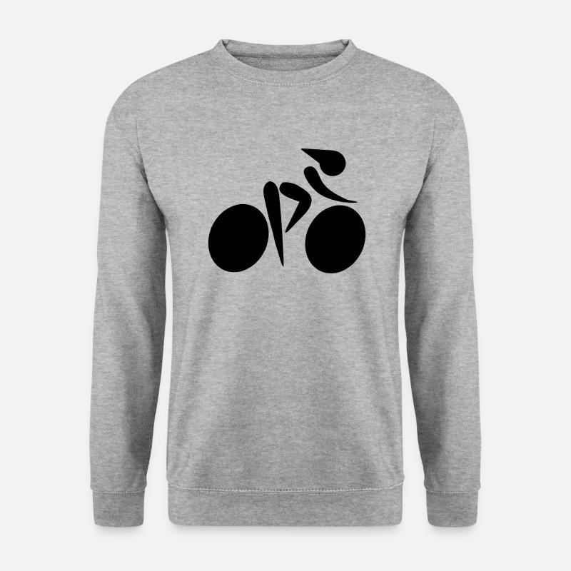 Rennradfahrern - Unisex Pullover - Weißgrau meliert