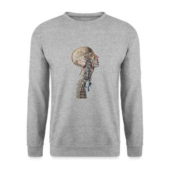 Anatomy Skeletonal Medicine Bones Neck Skull - Unisex Sweatshirt - salt & pepper - Front - Alina (178cm) & Michal (187cm)