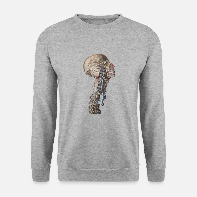 Anatomie Skelett Medizin Bones Neck Skull - Unisex Pullover - Weißgrau meliert