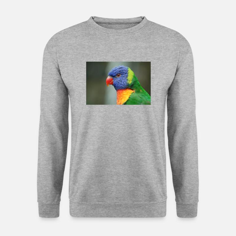 Honigpapagei alias Loris - Unisex Pullover - Weißgrau meliert