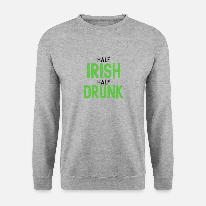 Halb irisch - halb betrunken / lustiges irisches Design - Unisex Pullover - Weißgrau meliert