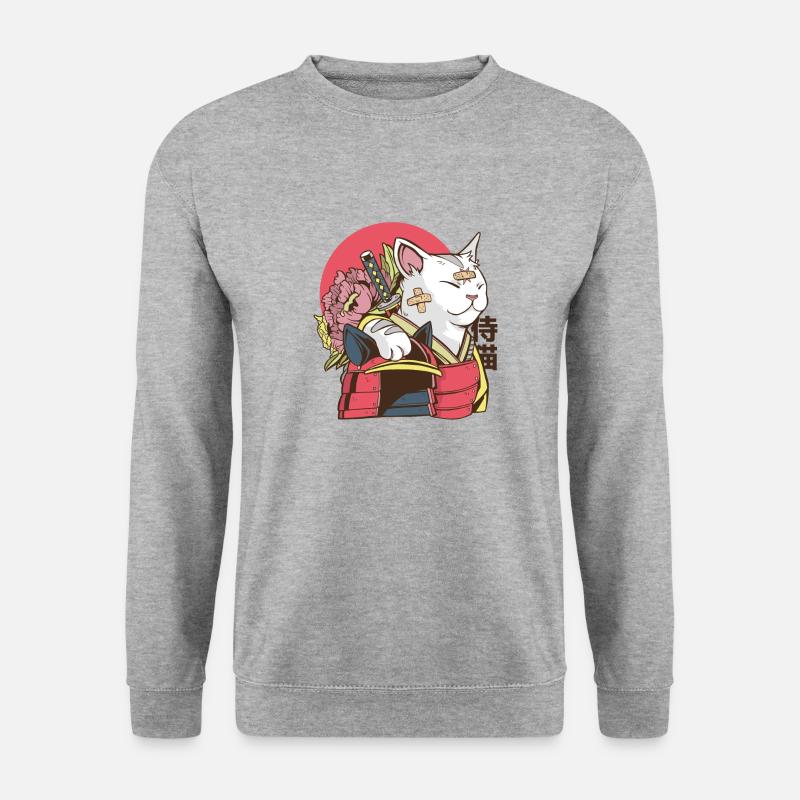 Samurai Cat - Vaporwave Cat - Unisex Sweatshirt - salt & pepper