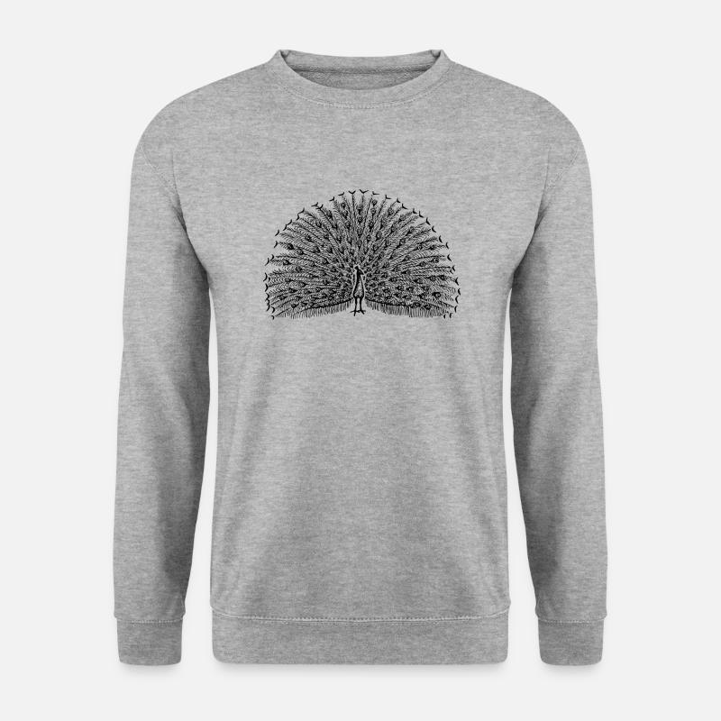 Pfau - Unisex Pullover - Weißgrau meliert