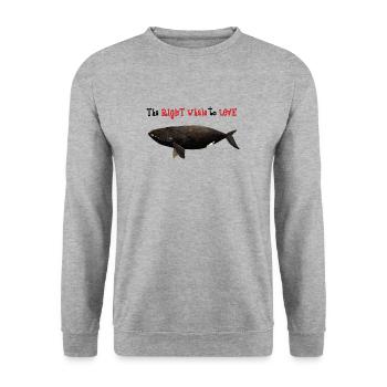 The right whale to love - Ballena franca - baleine - Unisex Sweatshirt - salt & pepper - Front - Alina (178cm) & Michal (187cm)