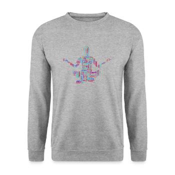 Yoga - Unisex Pullover - Weißgrau meliert - Vorne - Alina (178cm) & Michal (187cm)