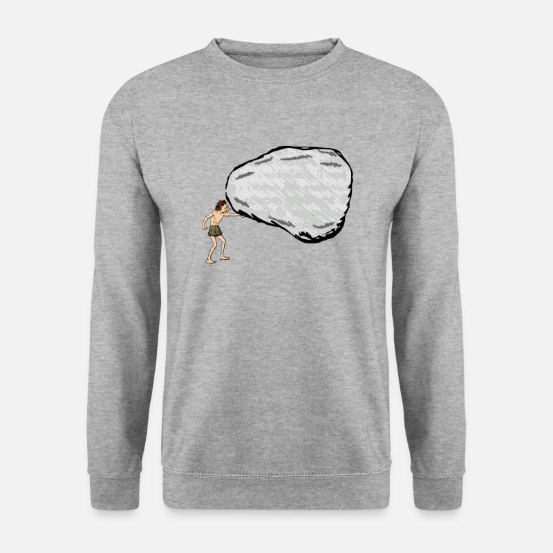 Steinzeit - Unisex Pullover - Weißgrau meliert