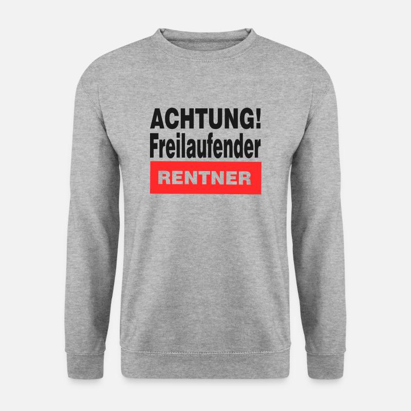 Achtung freilaufender Rentner - Unisex Pullover - Weißgrau meliert