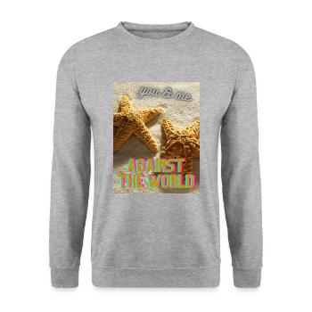 You and Me Against the World - Unisex Sweatshirt - salt & pepper - Front - Alina (178cm) & Michal (187cm)
