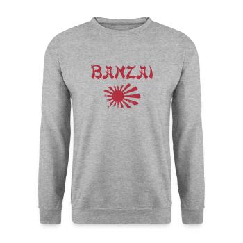 Banzai Japon - Sweat-shirt Unisexe - gris chiné - Devant - Alina (178cm) & Michal (187cm)
