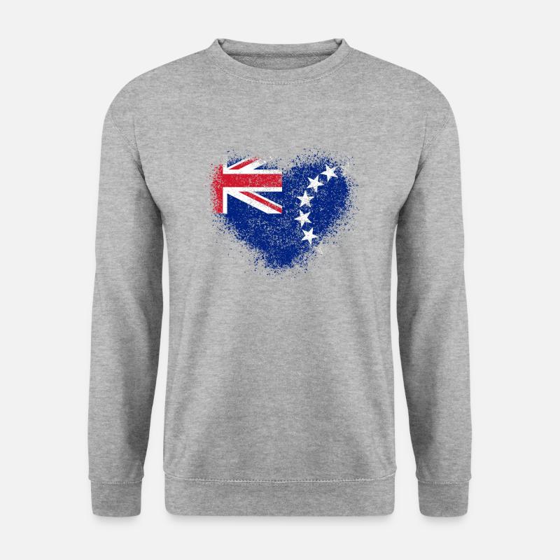Cookinseln - Unisex Pullover - Weißgrau meliert
