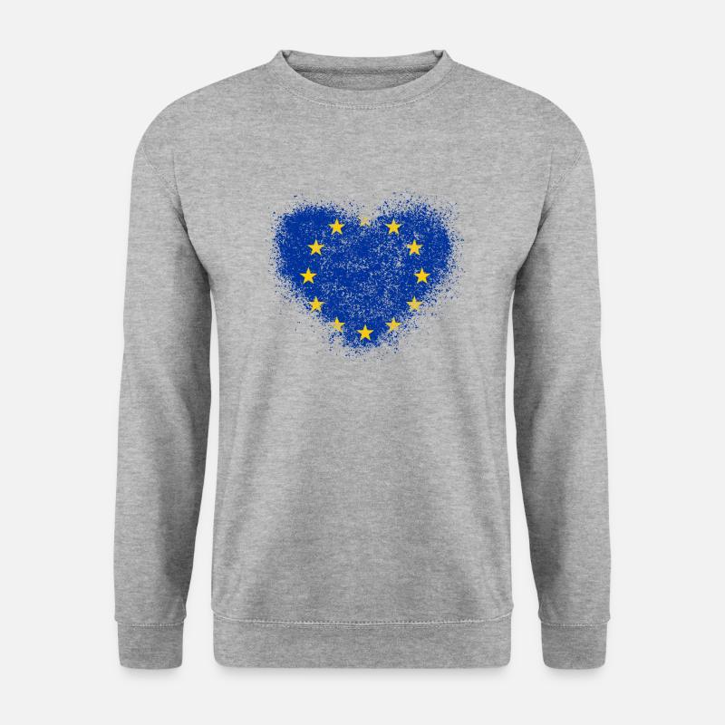Europäische Union - Unisex Pullover - Weißgrau meliert