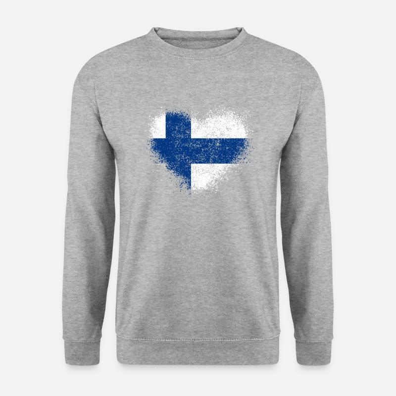 Finnland - Unisex Pullover - Weißgrau meliert
