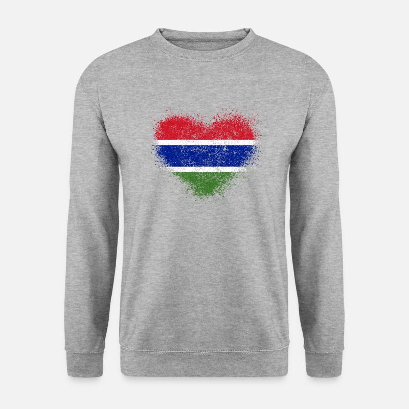 Gambia - Unisex Pullover - Weißgrau meliert