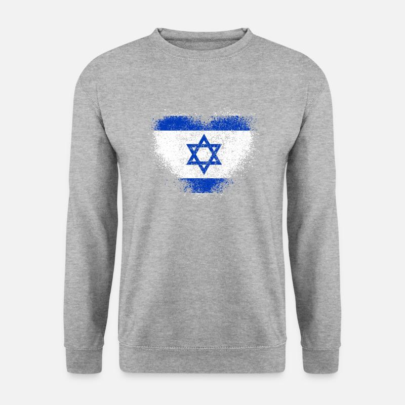 Israel - Unisex Pullover - Weißgrau meliert