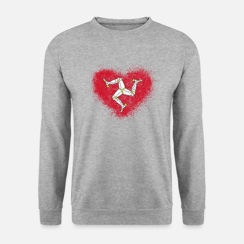 Isle Of Man - Unisex Pullover - Weißgrau meliert