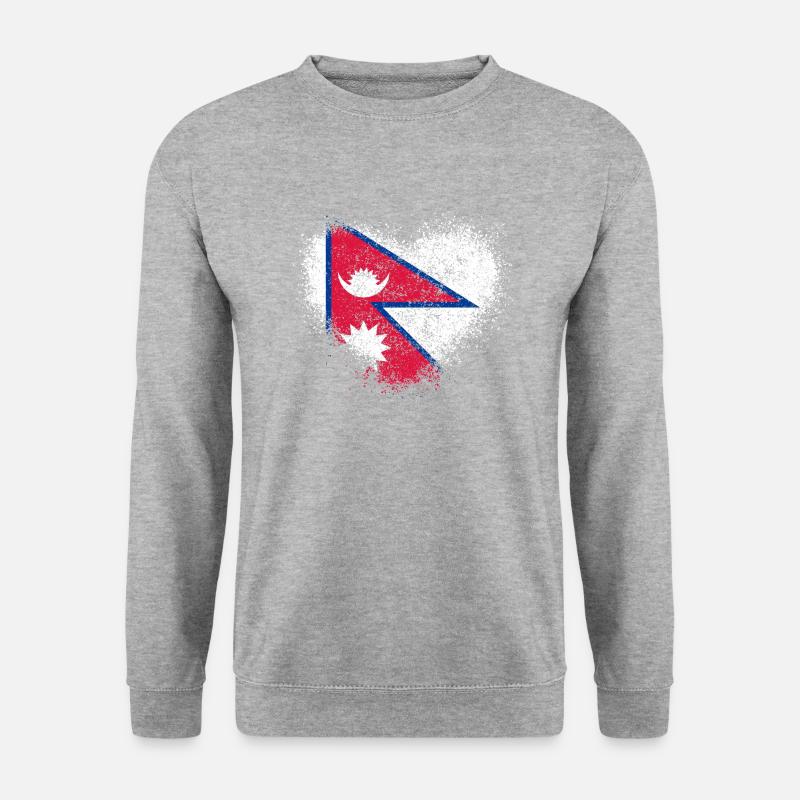 Nepal - Unisex Pullover - Weißgrau meliert