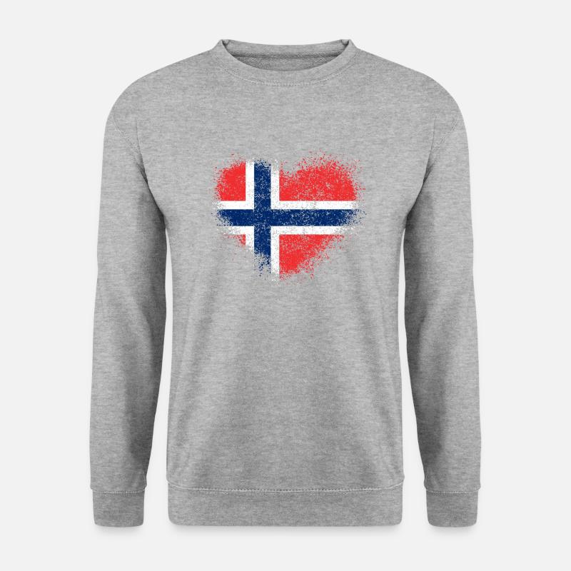 Norwegen - Unisex Pullover - Weißgrau meliert