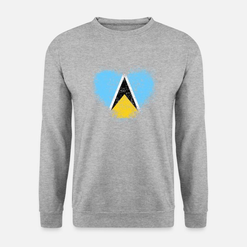 St. Lucia - Unisex Pullover - Weißgrau meliert
