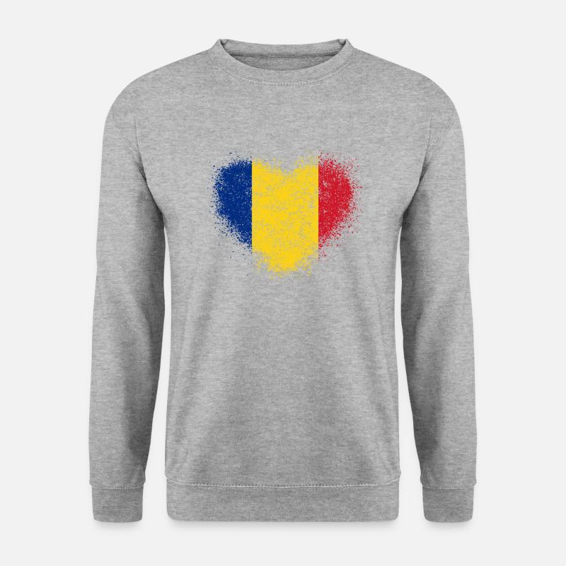 Rumänien - Unisex Pullover - Weißgrau meliert