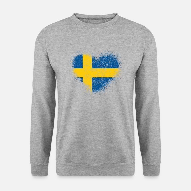 Schweden - Unisex Pullover - Weißgrau meliert