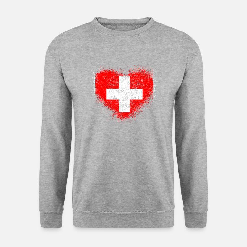 Schweiz - Unisex Pullover - Weißgrau meliert