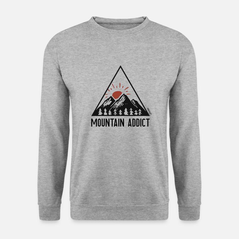 Mountain Addict Bergsport Shirt - Unisex Pullover - Weißgrau meliert