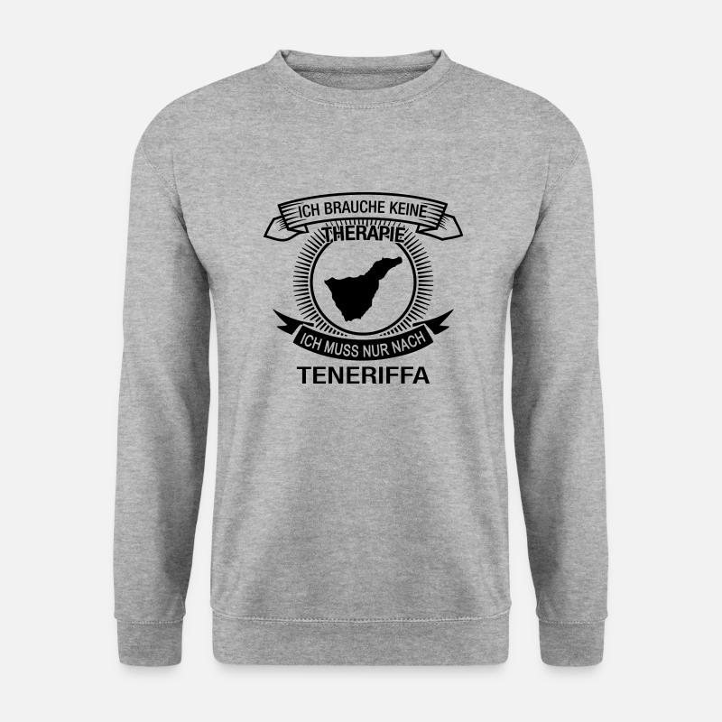 Brauche keine Therapie muss nur nach Teneriffa - Unisex Pullover - Weißgrau meliert